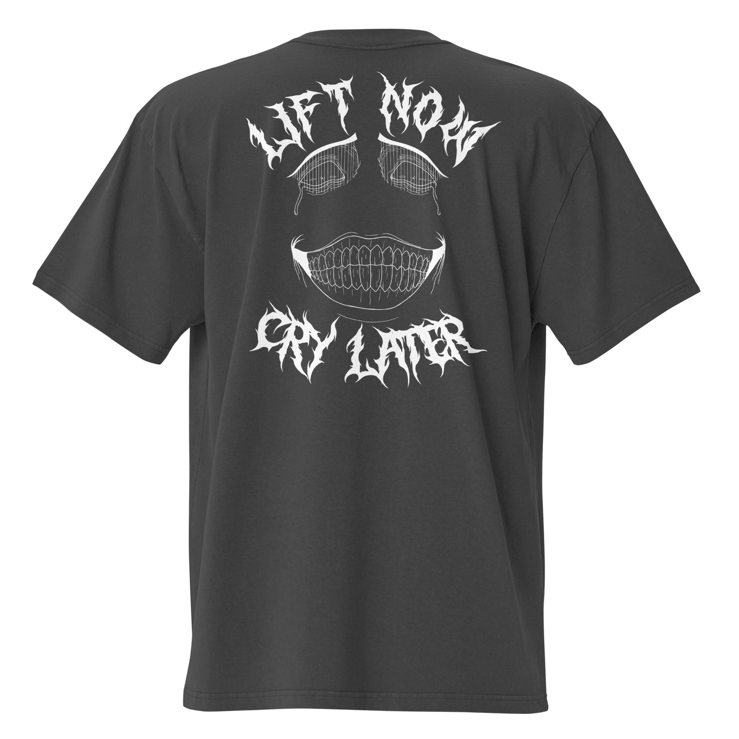 NEW!! Oversized Tee With Lift Now Cry Later Print