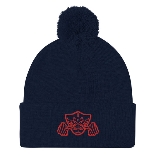 Pom-Pom Beanie with Embroidered Bushido Logo