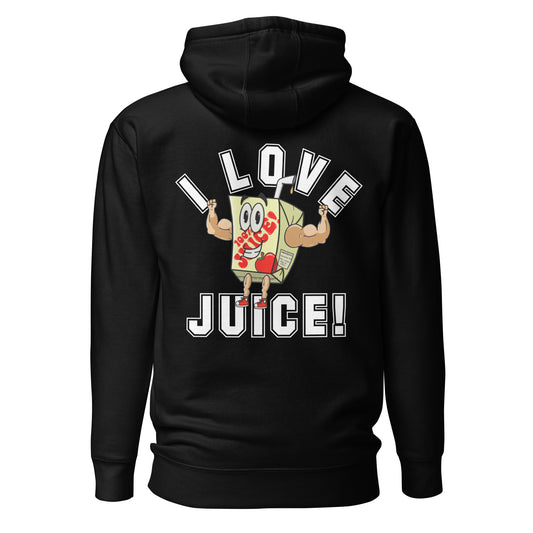 I Love Juice Hoodie Hoodie With White Embroidered front logo